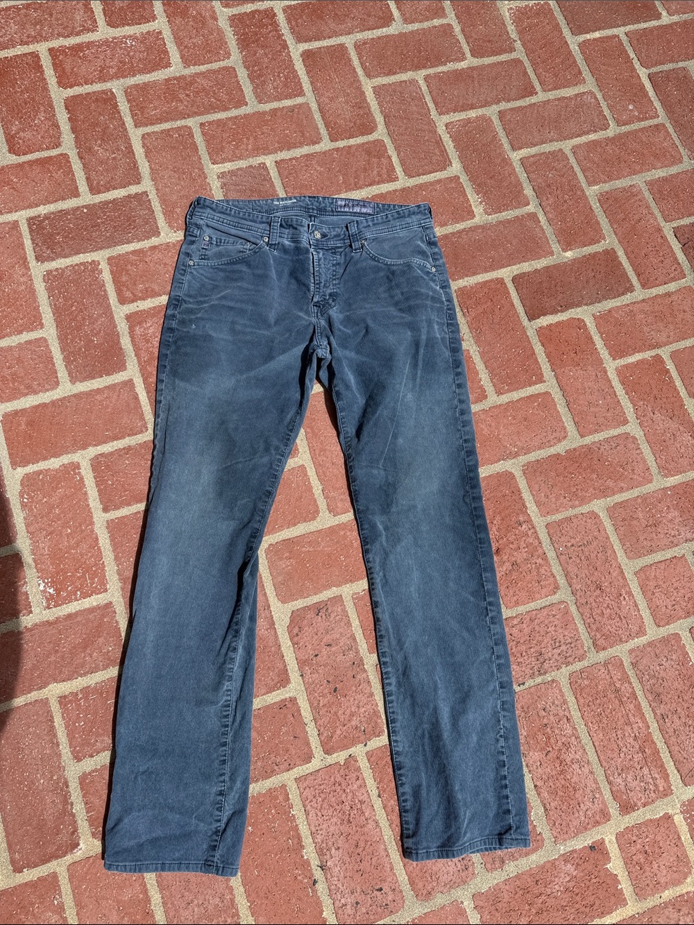 Men's Casual AG Denim Straight-Leg caudoroy pants in Blue